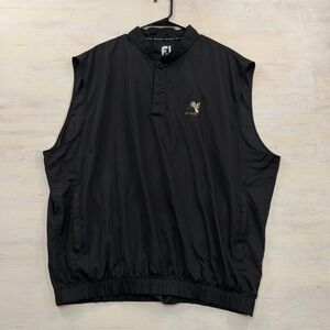 FootJoy Golf Vest XL Quarter Snap Mock Neck Windbreaker Black Mens